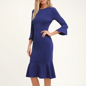 Lulu's Royal Blue Long Sleeve Dress